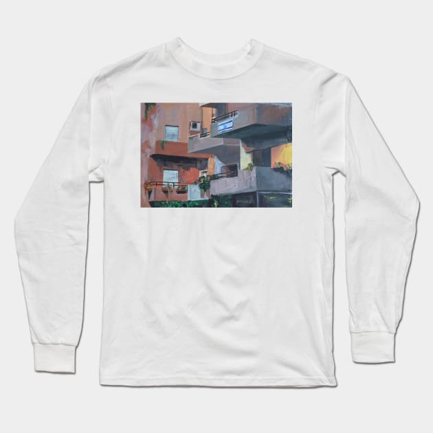 Tel Aviv, Balconies Long Sleeve T-Shirt by golan22may